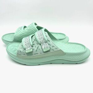 NEW Hoka One One Ora Luxe Recovery Slide Sandals Men's 13 Comfort Mist Green